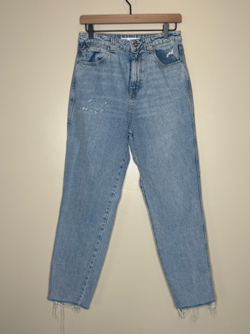 Zara High-Rise Straight Leg Mom Jeans